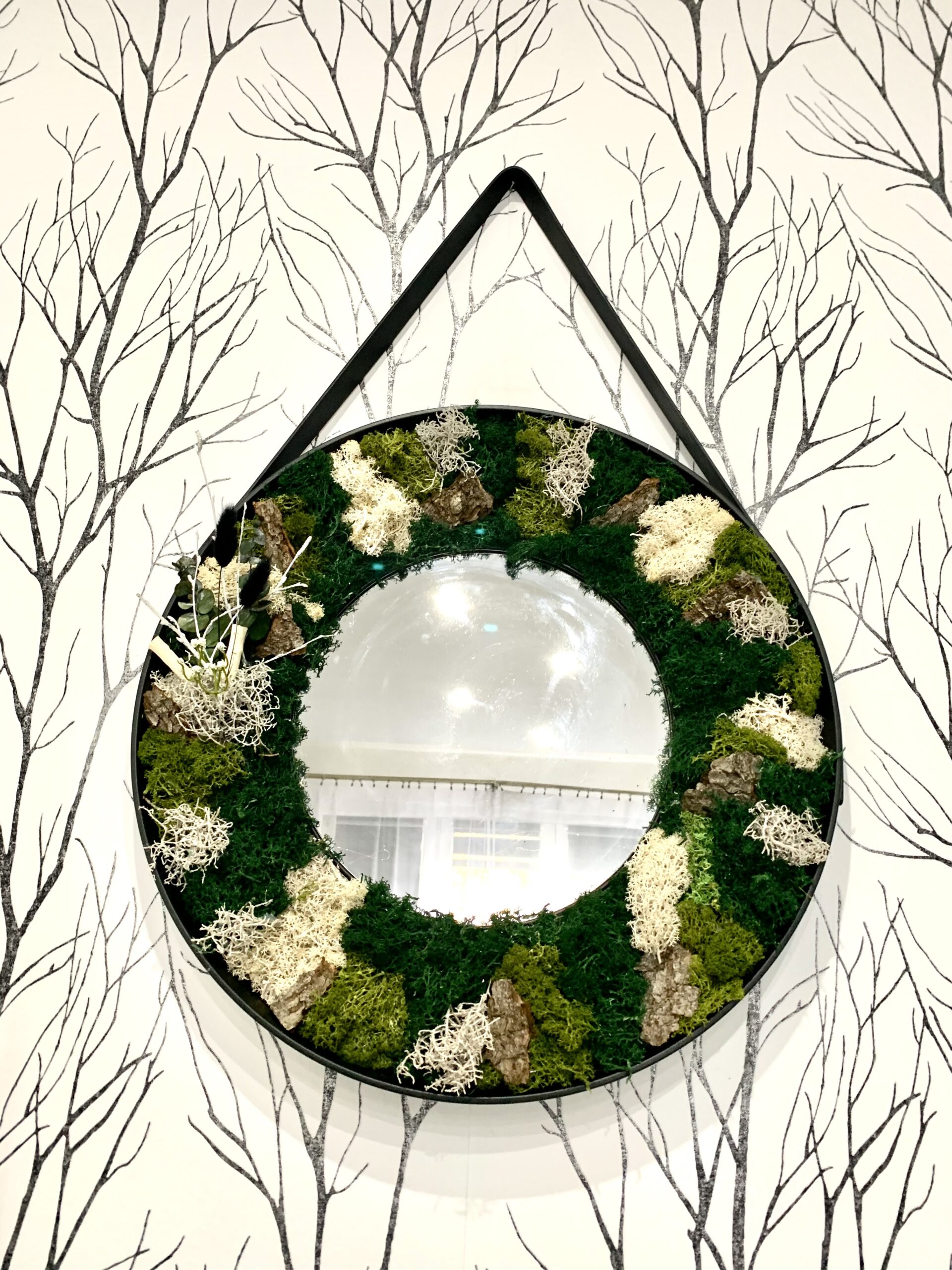 Machové zrkadlo okrúhle